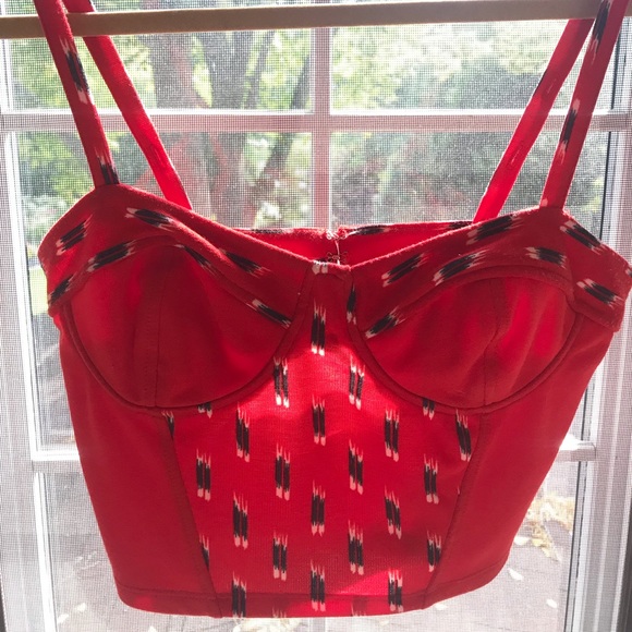 💲Reduced💲Urban Outfitters Red Bustier Crop Top - Picture 2 of 5